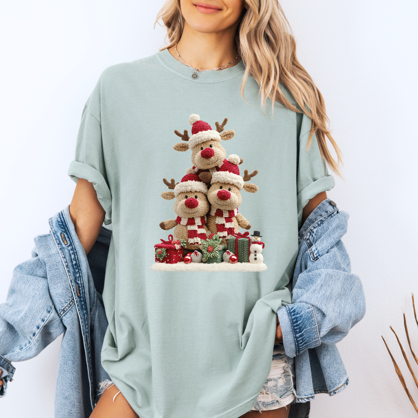 🦌✨ Cozy Reindeer Stack ✨🦌  100% Organic Cotton T-Shirt