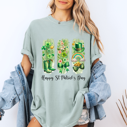 Lucky & Blooming – St. Patrick’s Day Graphic T-shirt 🍀🌈✨