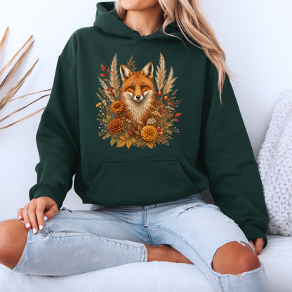 Autumn Fox and Wildflowers Hoodie 🦊🍂