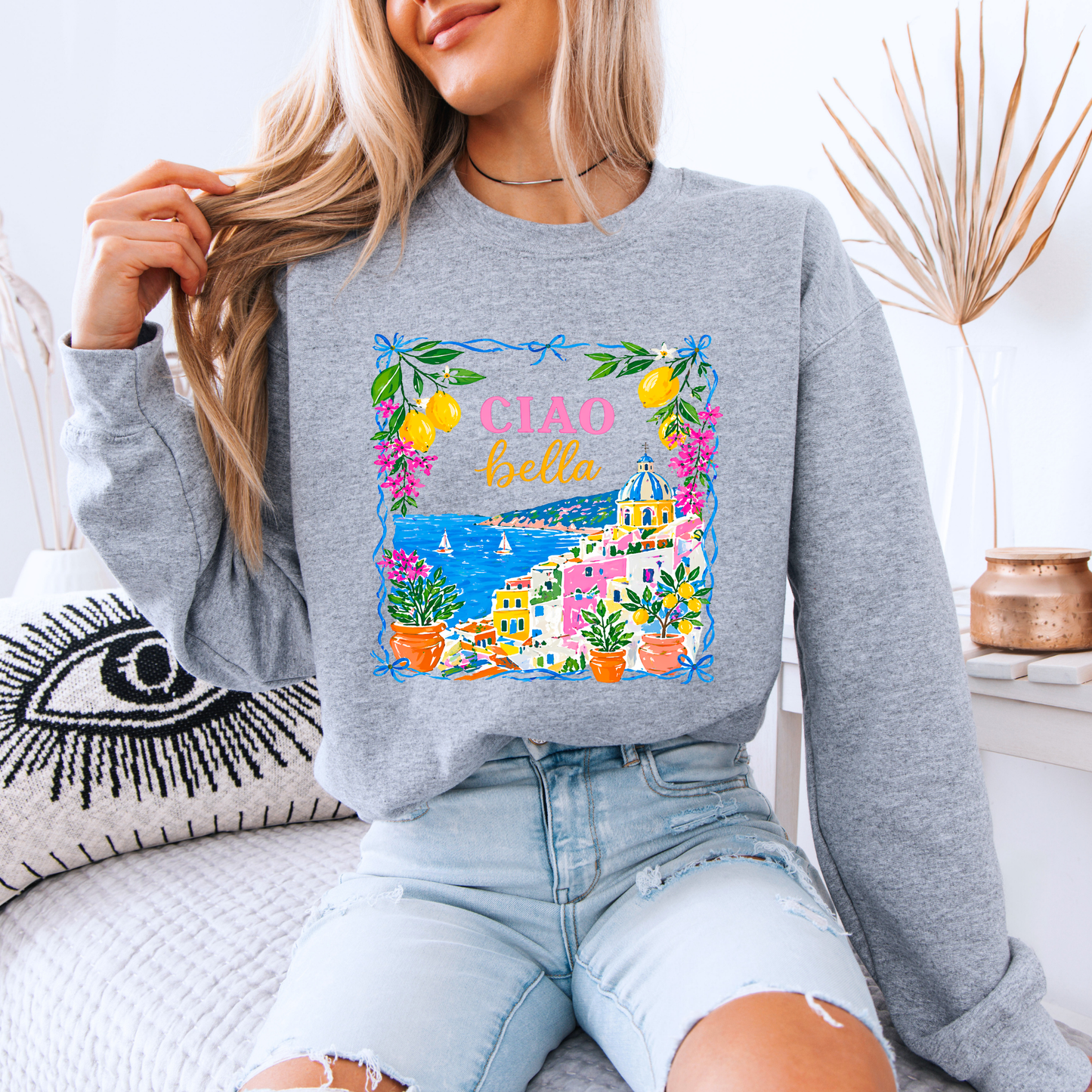 🍋🌸 Ciao Bella Coast Sweatshirt 🌊☀️