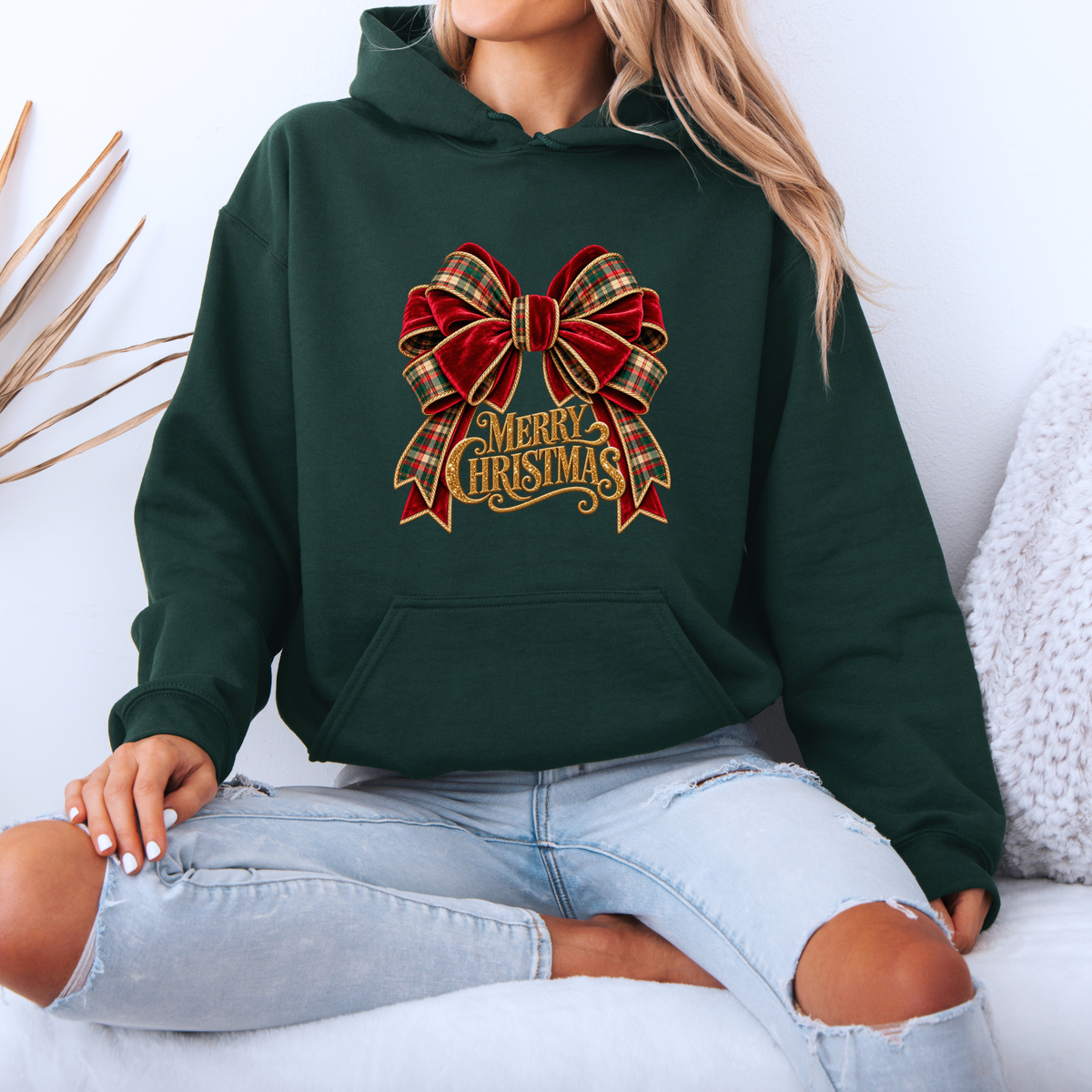 Christmas in Velvet & Tartan 🎀🎄✨  Premium Christmas Hoodie