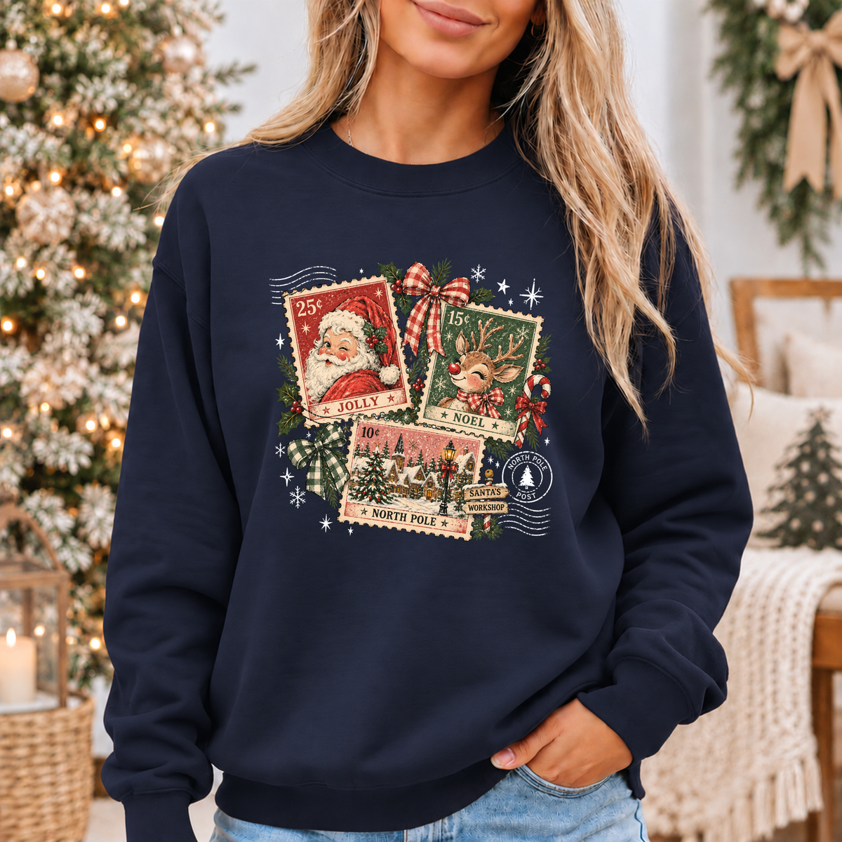 Vintage North Pole Post 🎅🏻🎄  Cosy Christmas Sweatshirt