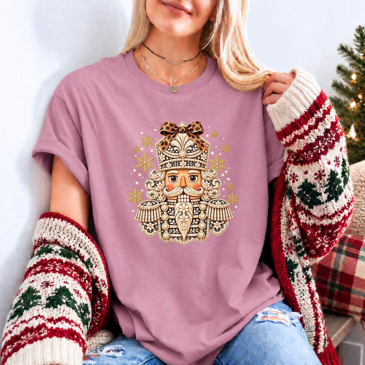 ✨ Golden Bloom Nutcracker❄️ Organic Cotton Christmas T-Shirt