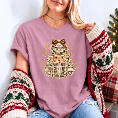 ✨ Golden Bloom Nutcracker❄️ Organic Cotton Christmas T-Shirt