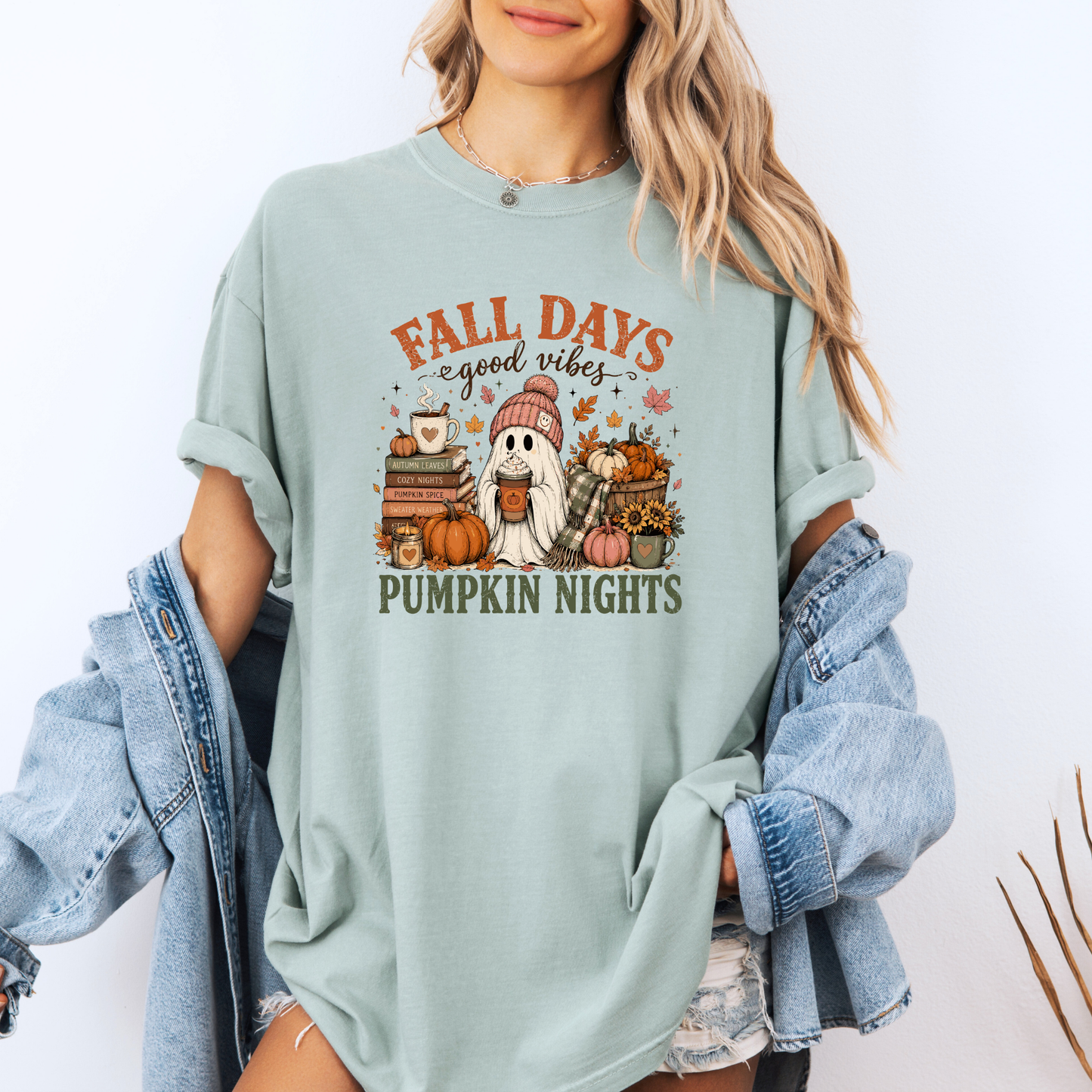 Fall Days & Pumpkin Nights Ghost T-Shirt 👻🎃🍂