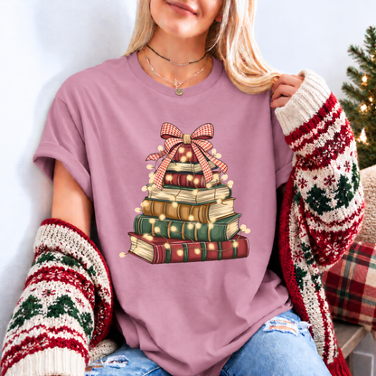 A Very Bookish Christmas 🎄📚| Organic Cotton Christmas T-Shirt