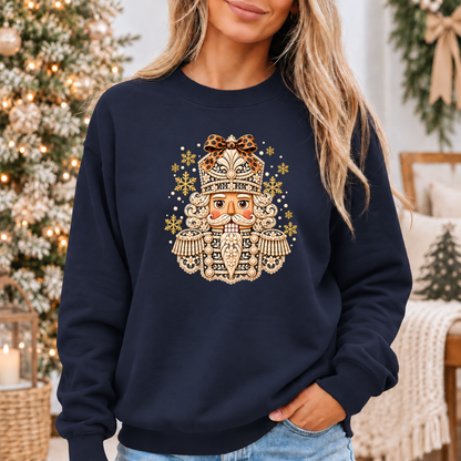 ✨ Golden Bloom Nutcracker❄️ Cosy Christmas Sweatshirt