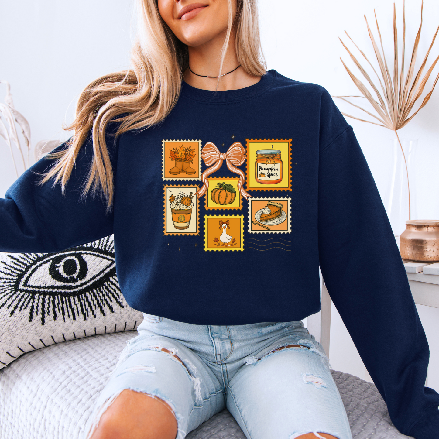 Fall Stamp Organic Cotton Crewneck Sweatshirt