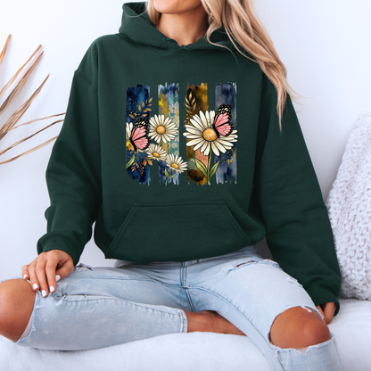 Midnight Daisy Butterfly 🌙🦋 Luxuriously Thick Hoodie