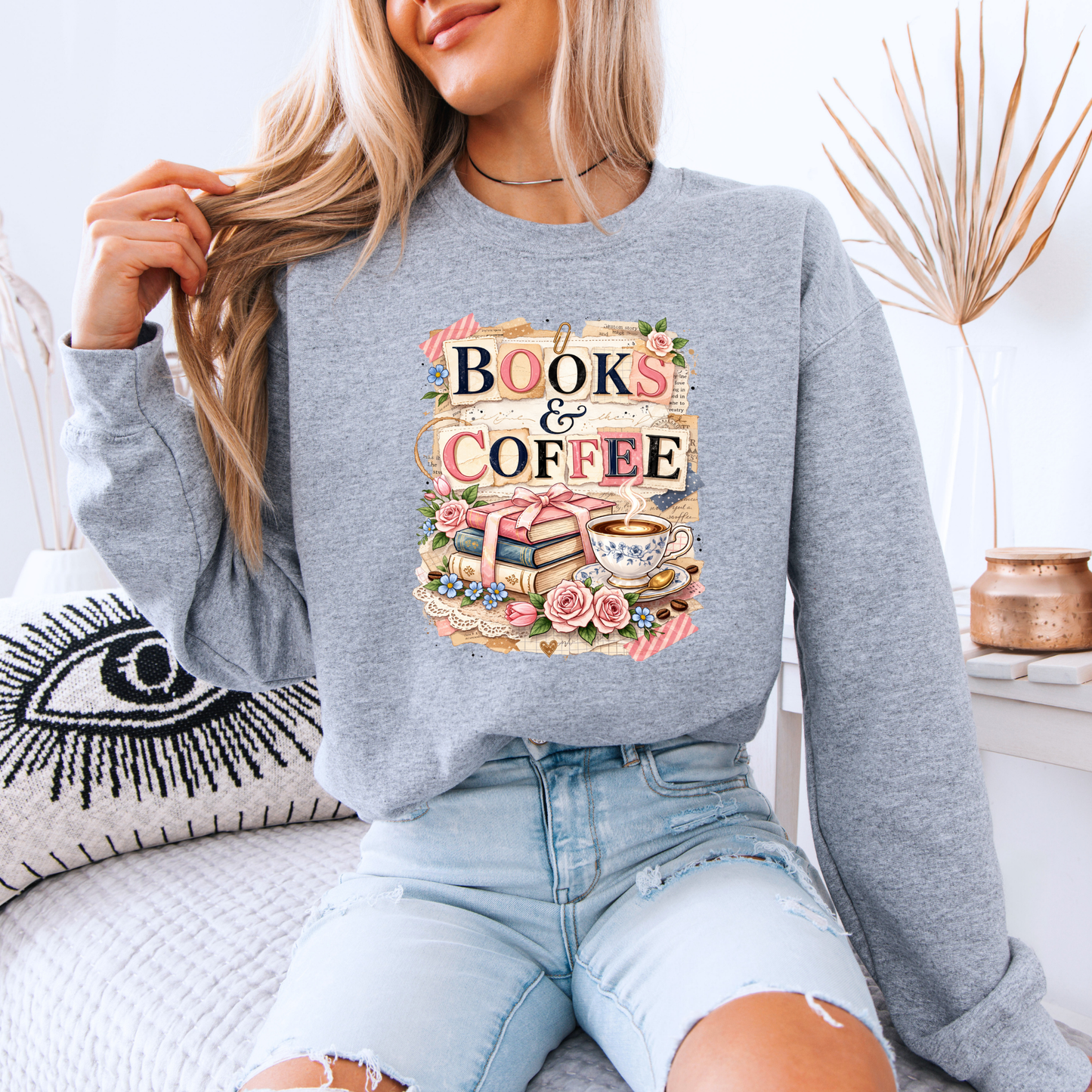 Books & Coffee Cozy Reader Sweatshirt 📚☕