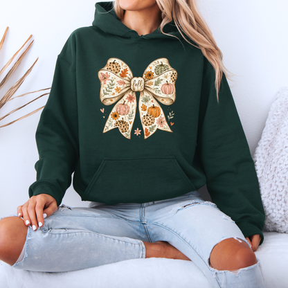 🎃🎀 Pumpkin Bow Fall Premium Hoodie 🍂✨