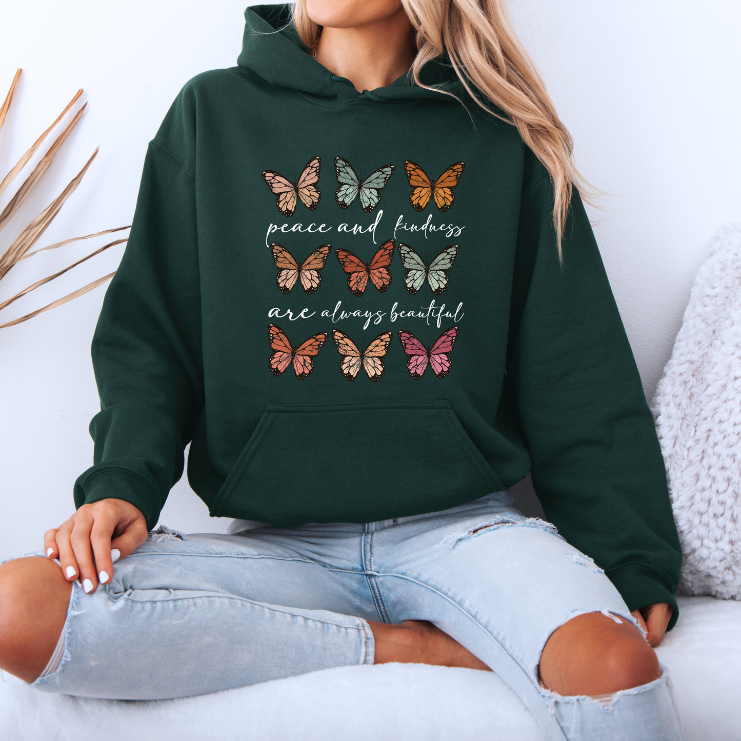 Peace & Kindness Butterfly Graphic Hoodie 🦋✨