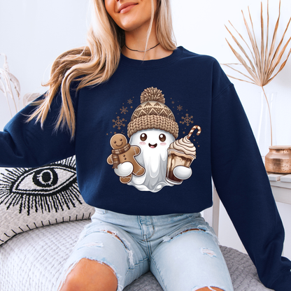 Gingerbread Ghost 👻 Organic Cotton Sweatshirt