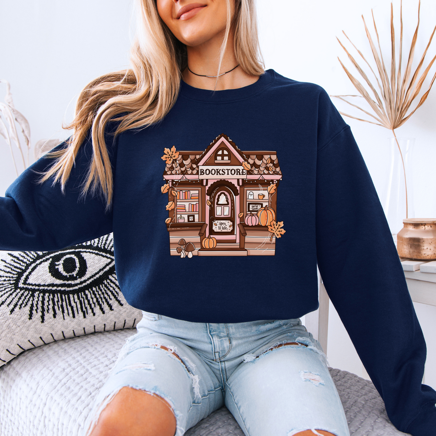 Fall Bookstore Organic Cotton Crewneck Sweatshirt