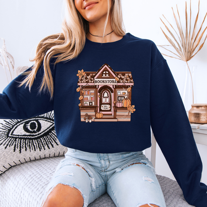 Fall Bookstore Organic Cotton Crewneck Sweatshirt