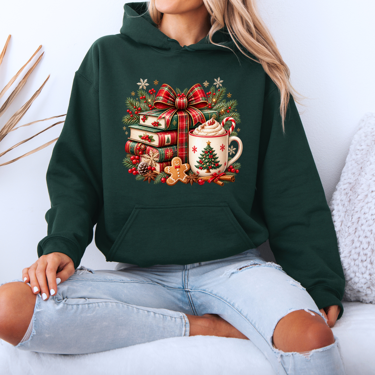 Festive Christmas Book Nook ✨🎅  Premium Christmas Hoodie