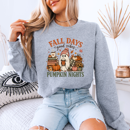 Fall Days & Pumpkin Nights Ghost Sweatshirt 👻🎃🍂