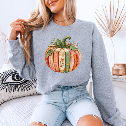 📚 Bookish Pumpkin Autumn Sweatshirt 🎃🌸