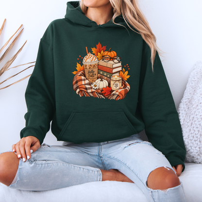 🍂📚 Hello Fall Bookish Premium Hoodie ☕✨