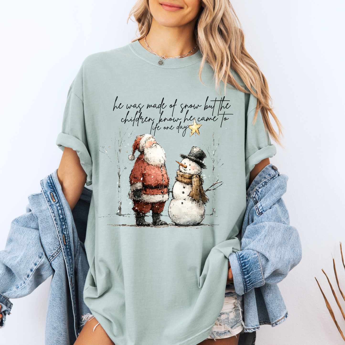 🎅☃️ Santa and Snowman ☃️🎅  100% Organic Cotton T-Shirt