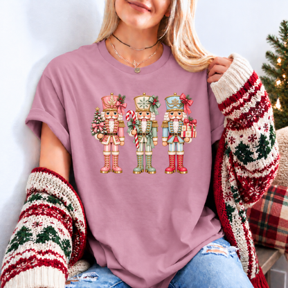 🎀 The Pastel Nutcracker Trio Organic Cotton Christmas T-Shirt