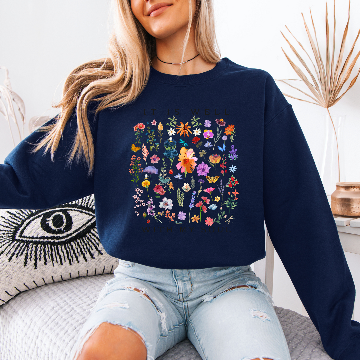 Peaceful Garden Cotton Sweatshirt