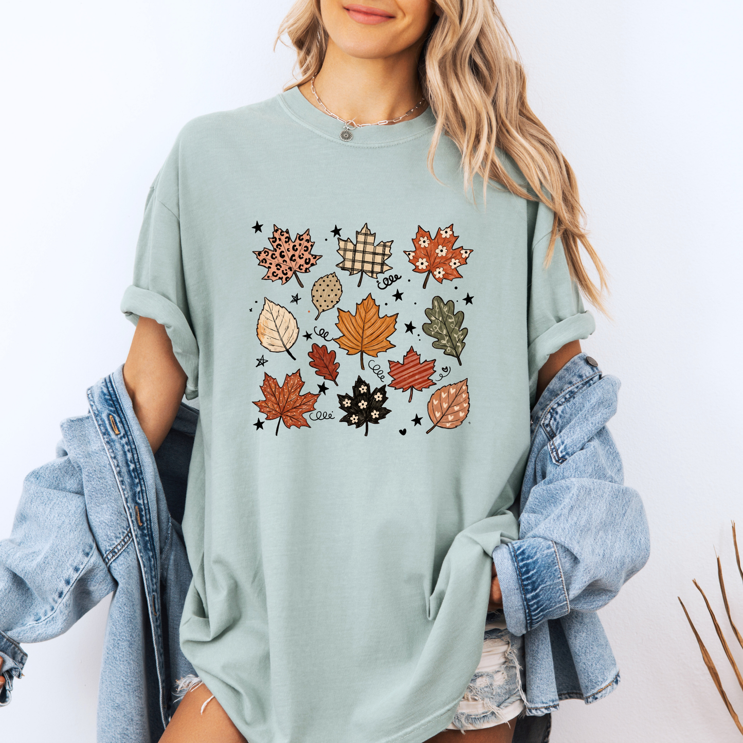 🍂✨ Whimsical Autumn Leaves T-Shirt 🍁🤎🌿