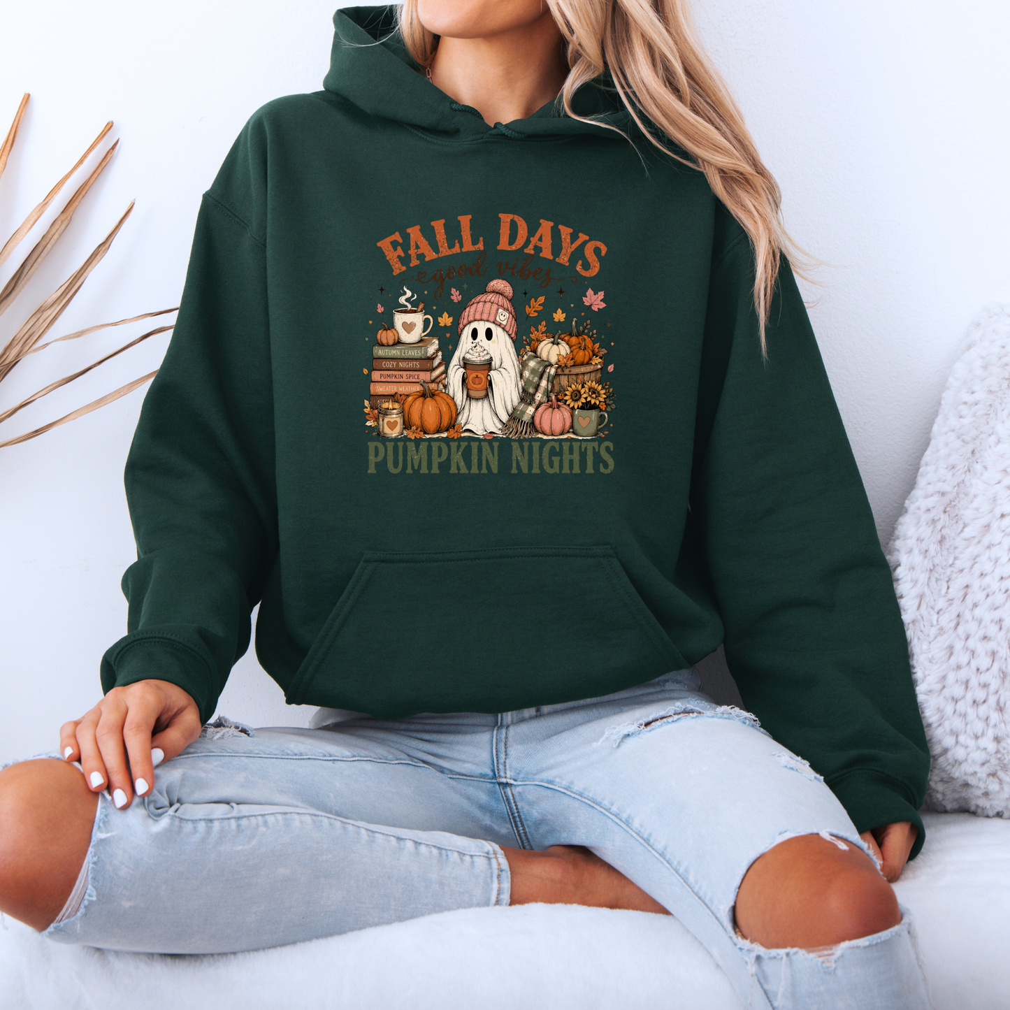 Fall Days & Pumpkin Nights Ghost Hoodie 👻🎃🍂