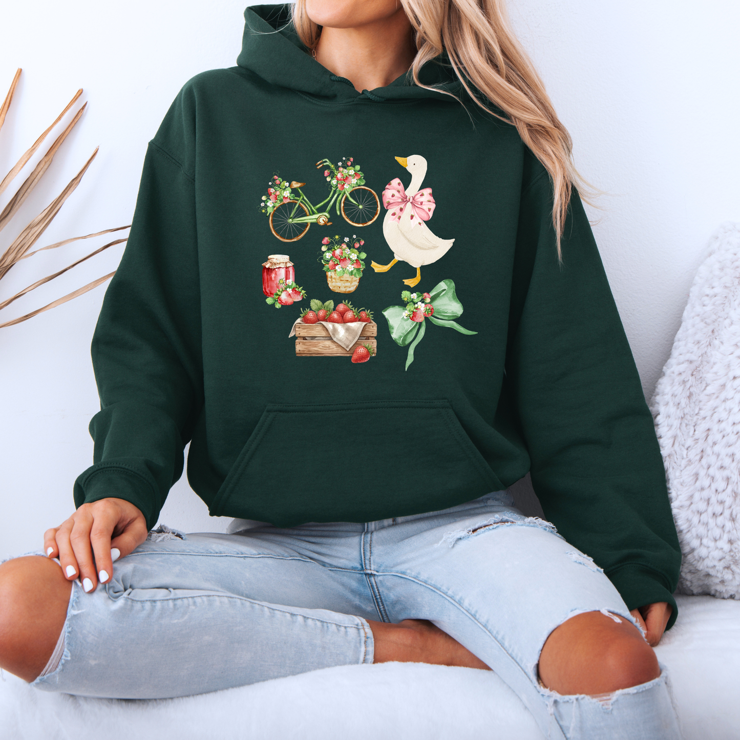 Strawberry Goose Cottage 🍓🪿 Luxuriously Thick Hoodie