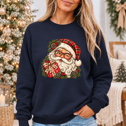 Santa's Merry Little Wink 🎅🎄✨ Cosy Christmas Sweatshirt