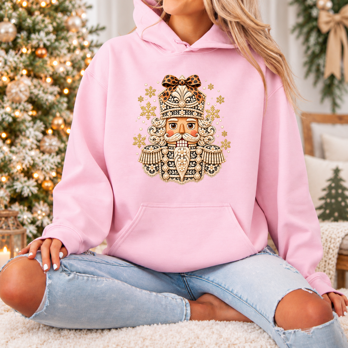 ✨ Golden Bloom Nutcracker❄️ Premium Christmas Hoodie