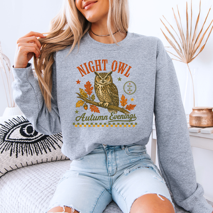 🦉 Night Owl Autumn Evenings Sweatshirt 🍂✨