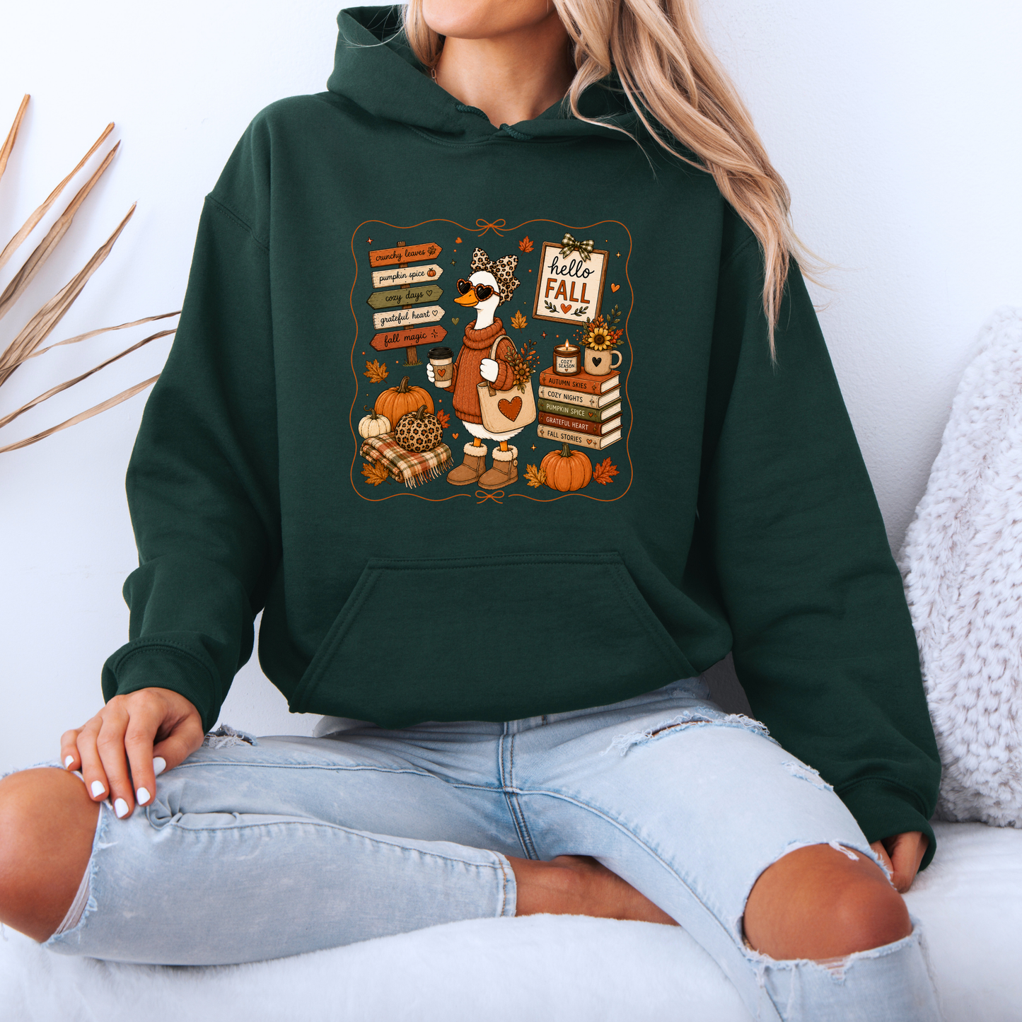 Hello Fall Goose Hoodie 🍂🪿