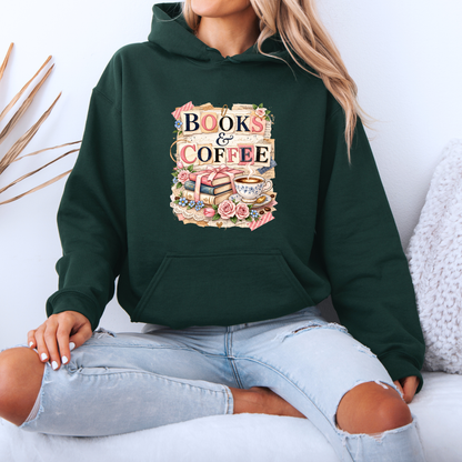 Books & Coffee Cozy Reader Hoodie 📚☕
