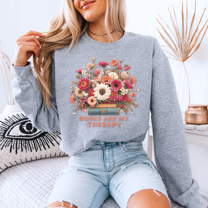 Books Are My Therapy📚🌸 Sweatshirt