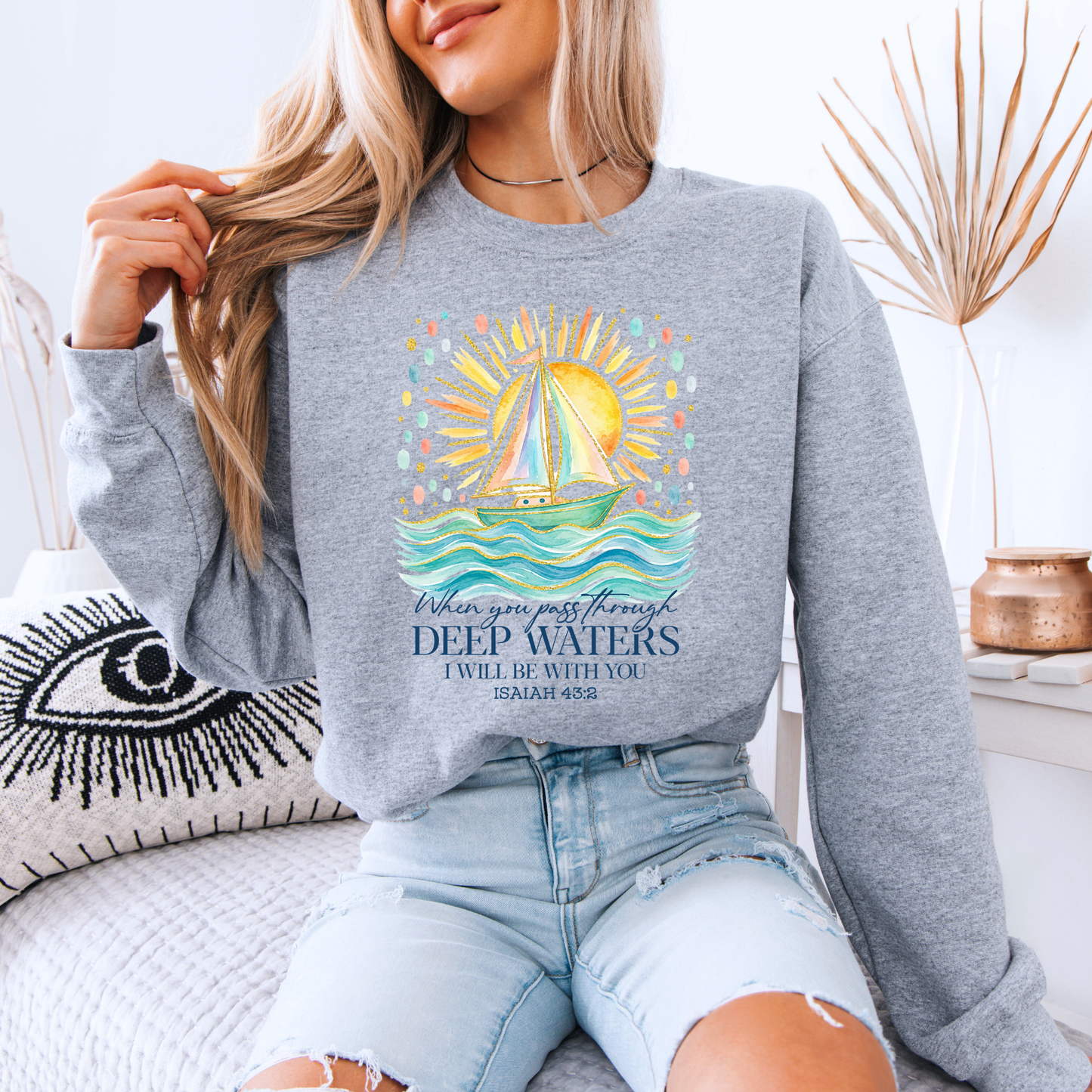 🙏 Deep Waters Faith Sweatshirt 🌊💙