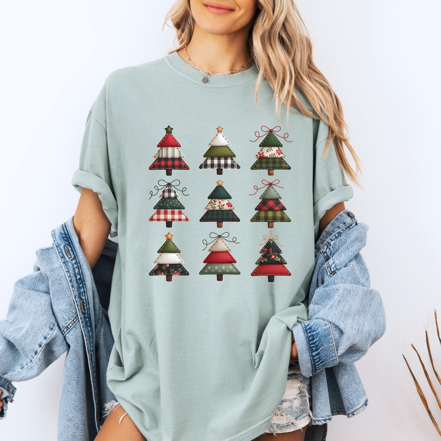 🪡🌲 Stitched Christmas Trees 💚 100% Organic Cotton T-Shirt