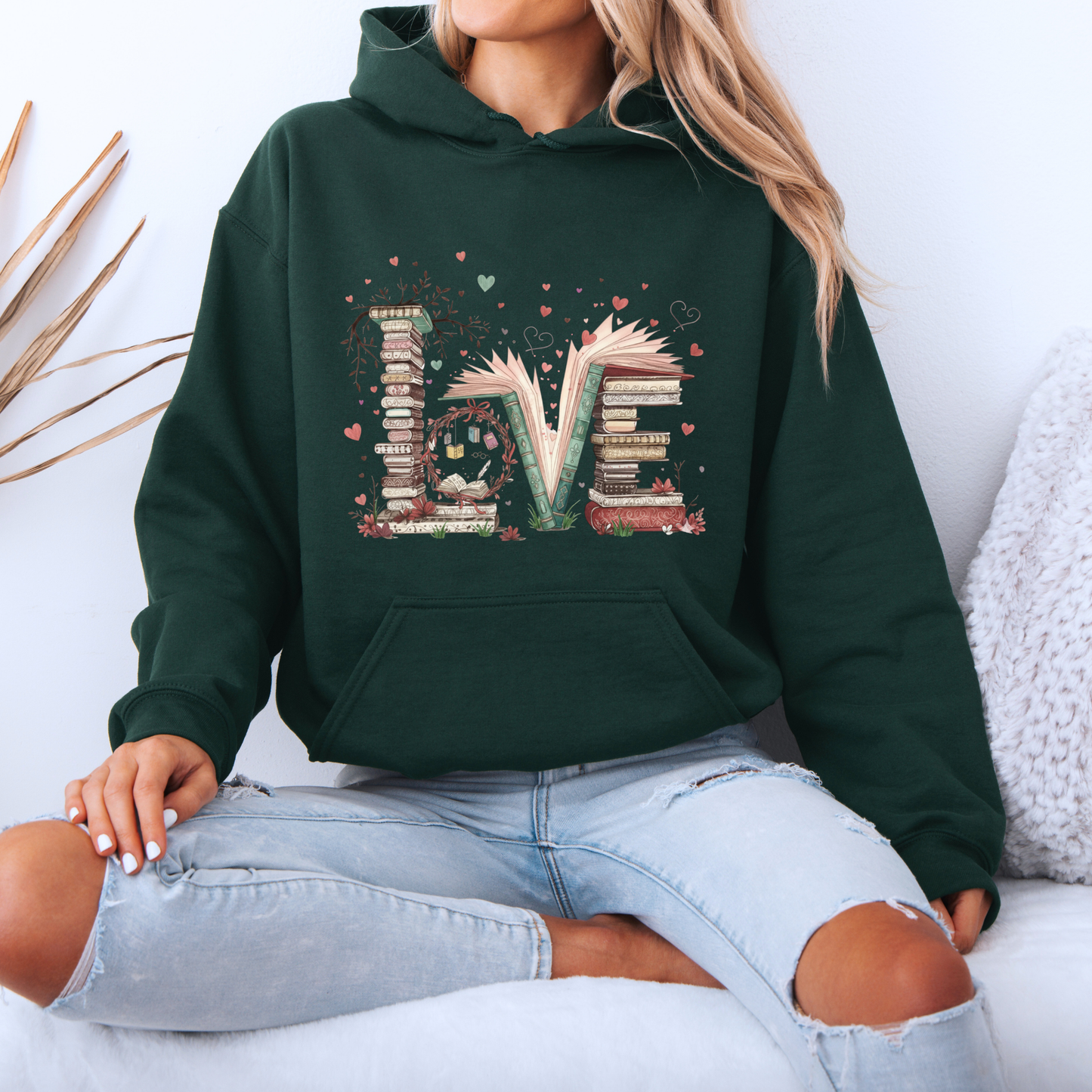 Book Lover “LOVE” Graphic Hoodie 📚❤️