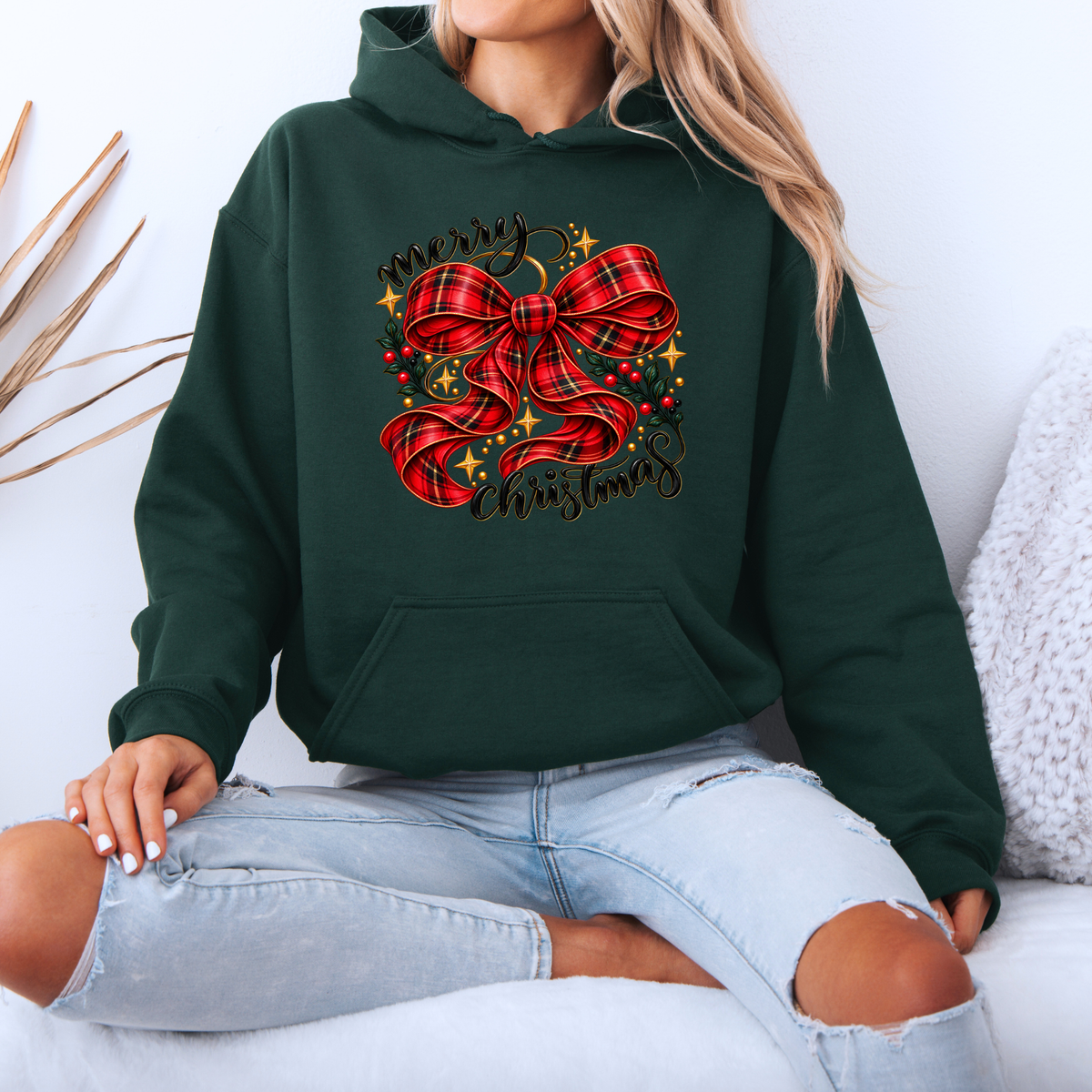 A Tartan Christmas Wish 🎀✨  Premium Christmas Hoodie