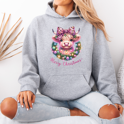 🎀🐮 Coquette Highland Cow 🐮🎀 Luxuriously Thick Hoodie
