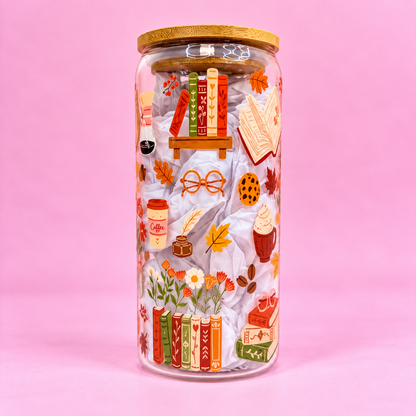 Just One More Chapter Autumn 20oz Glass Tumbler 📚☕