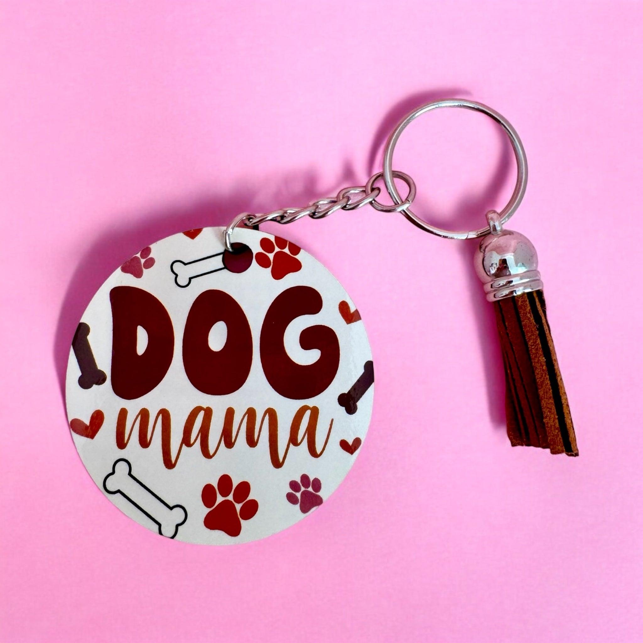 Dog Mama Keyring with Tassel Charm