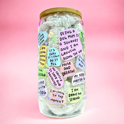 🐶Dog Mum Daily Affirmations Glass Cup | 16oz 🐾✨