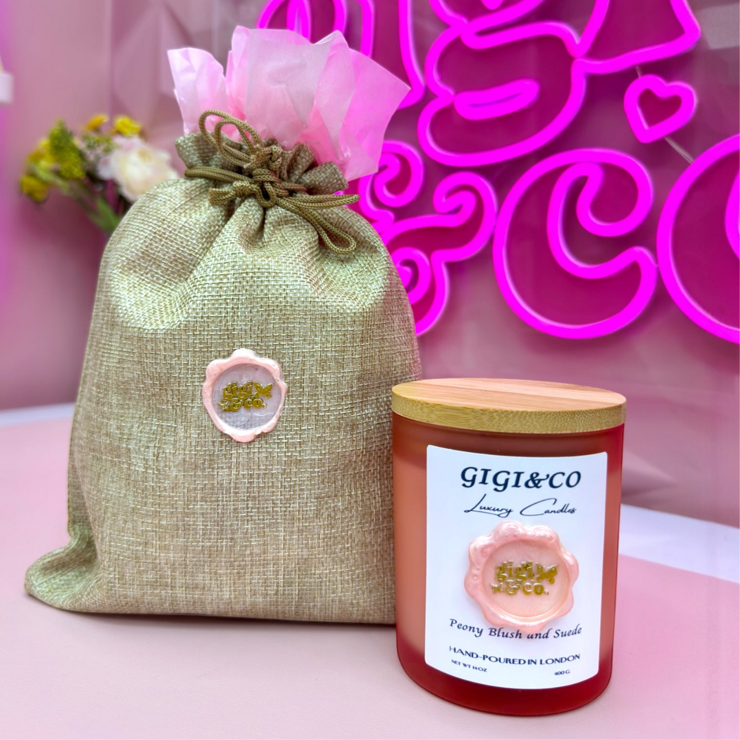 Peony Blush and Suede Scented Candle