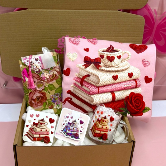 💗☕📚 Cozy Hearts & Coffee, Romantic Bookish Bundle