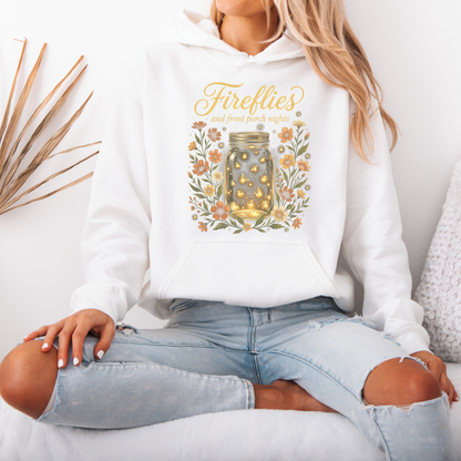 ✨🐞 Fireflies & Front Porch Nights Cozy Hoodie 🌙🌼💛