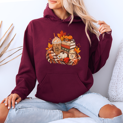 🍂📚 Hello Fall Bookish Premium Hoodie ☕✨