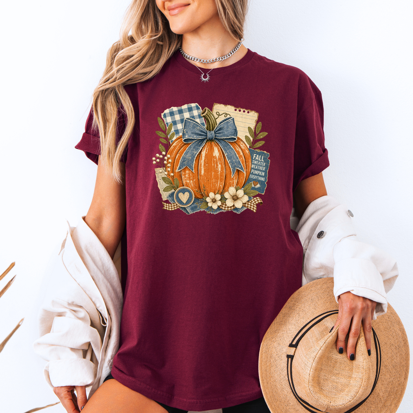 Fall Sweater Weather Pumpkin T-Shirt 🎃🍂