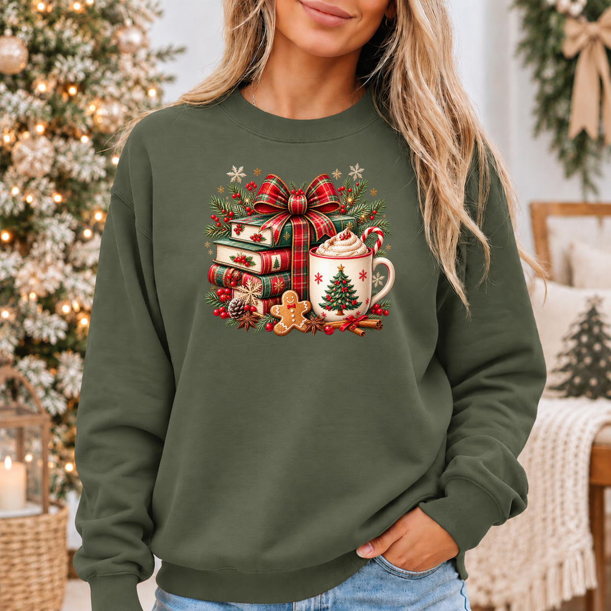 Festive Christmas Book Nook ✨🎅 Cosy Christmas Sweatshirt