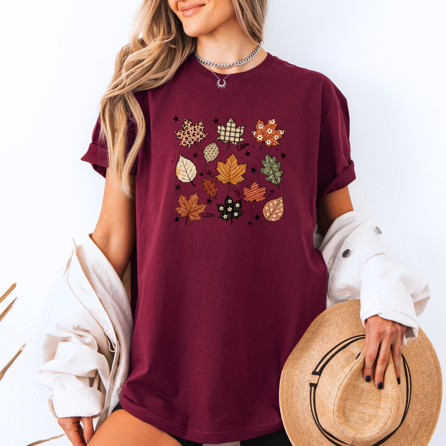 🍂✨ Whimsical Autumn Leaves T-Shirt 🍁🤎🌿